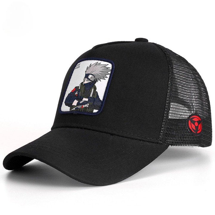 Bold Black Color Anime Trucker Hat