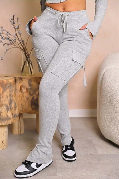 Stylish Grey Color Cargo Pant For Women