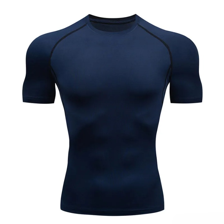 Dark Blue Color Men's Compression T-Shirt