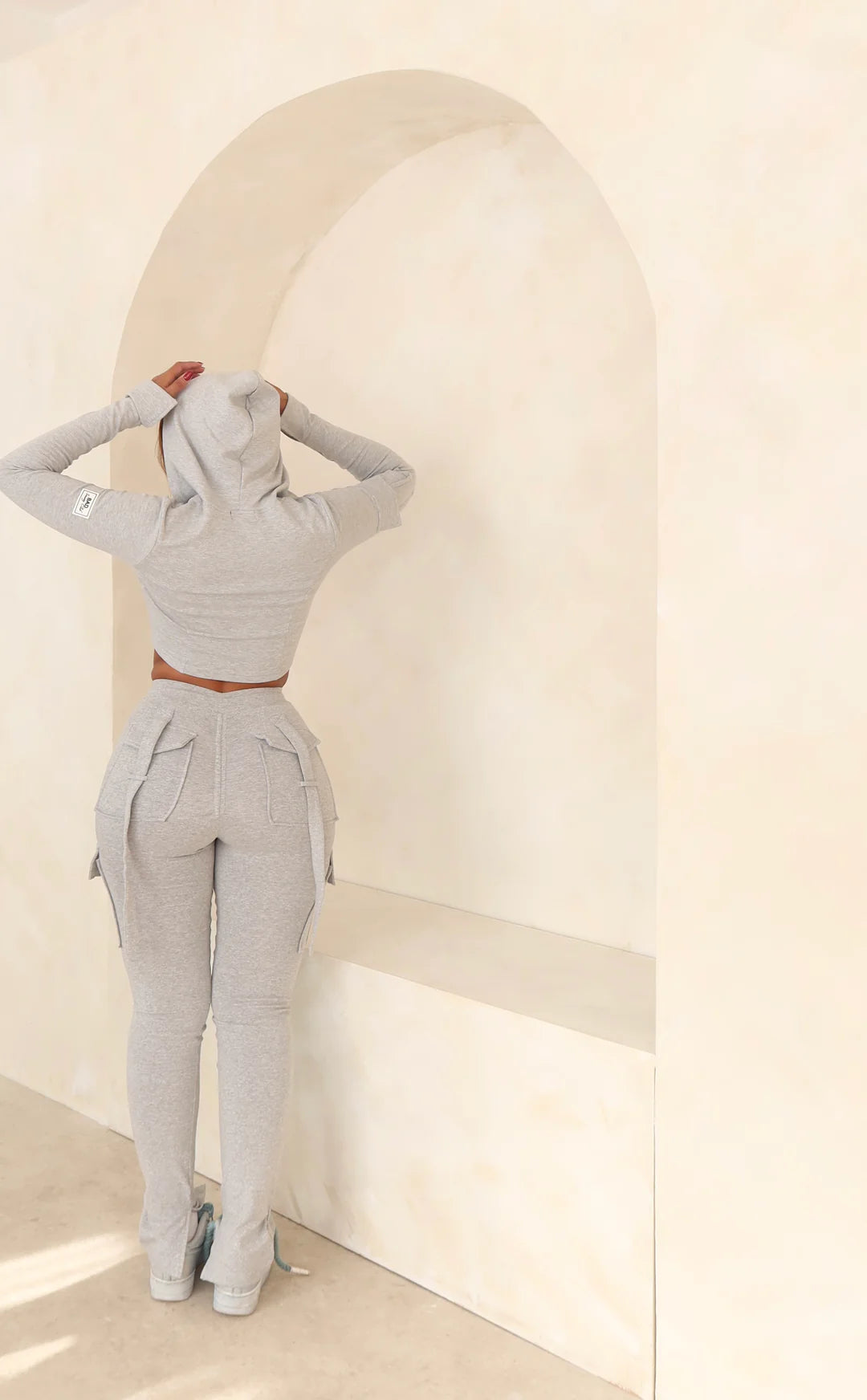 Plain Grey Color Cargo Pant For Women