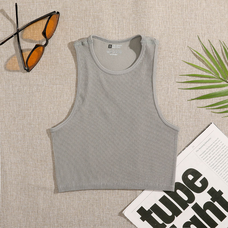 Gray Sports Crop Top