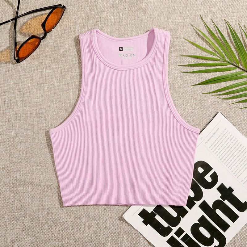 Light Pink Women Sports Crop Top