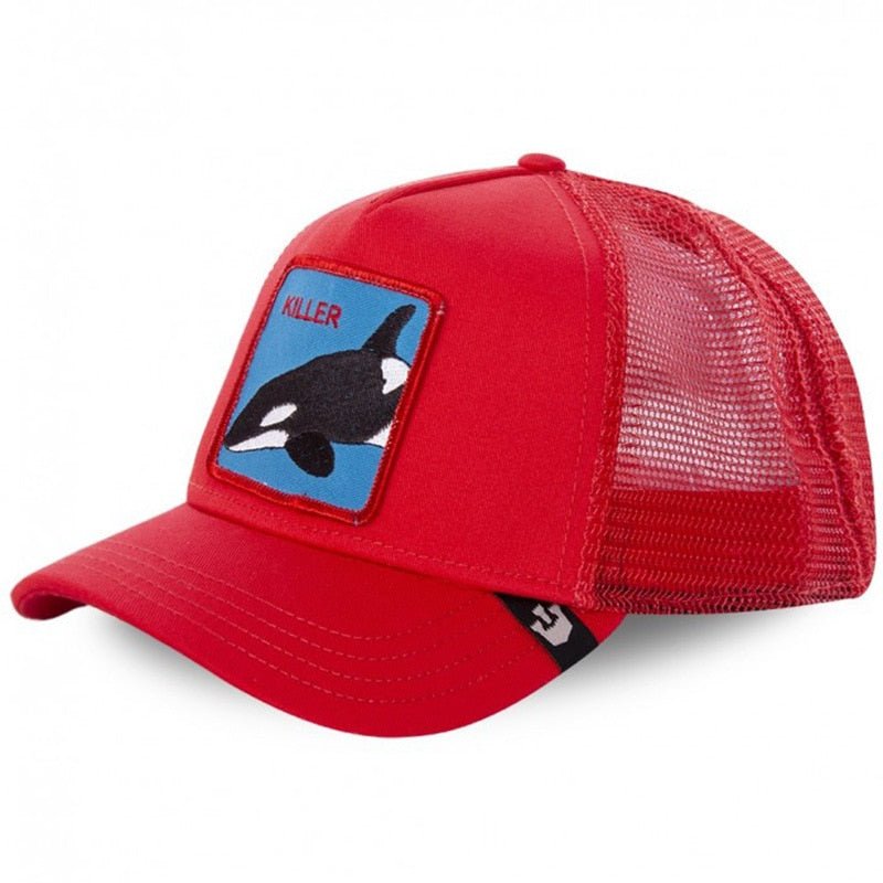 Red Color Animal Trucker Hat