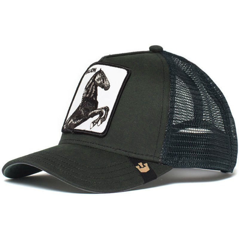 Grey and Black Color Animal Trucker Hat 