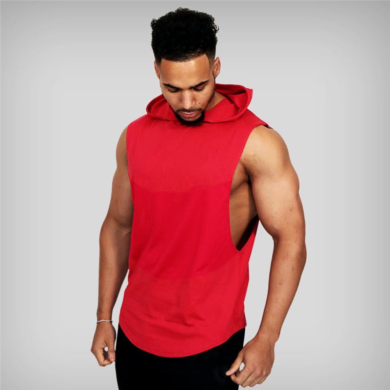 Gym Warriors Men's tanktop-hoodie - FitnessLifeEssentials