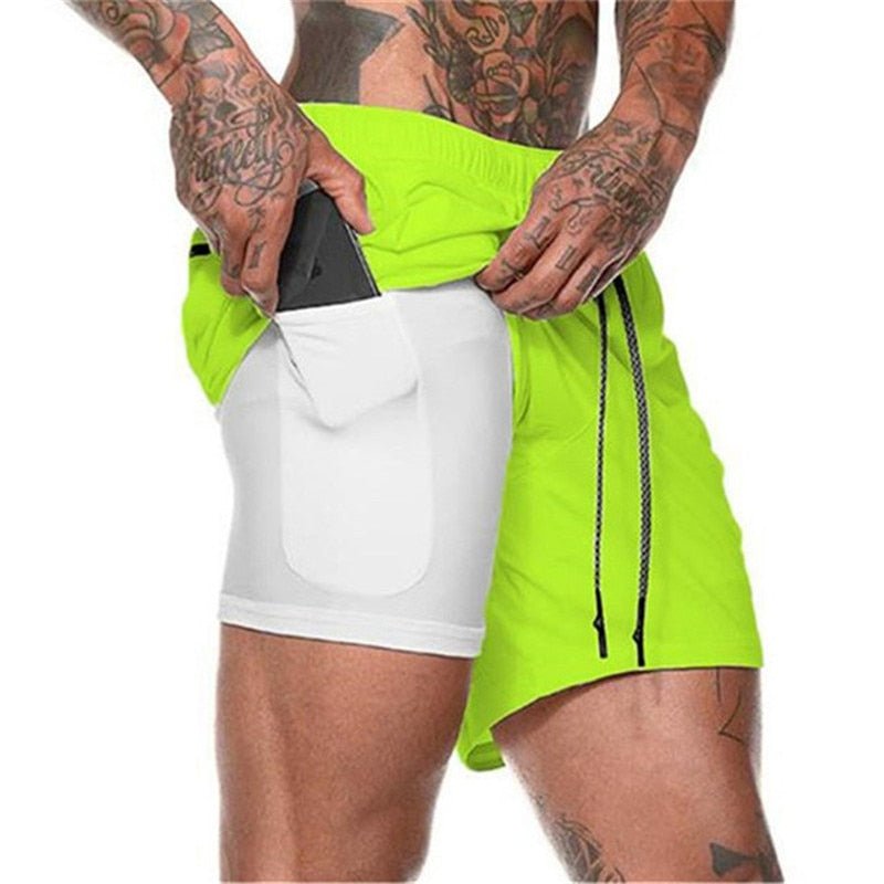 Lime Green Running Pocket-shorts