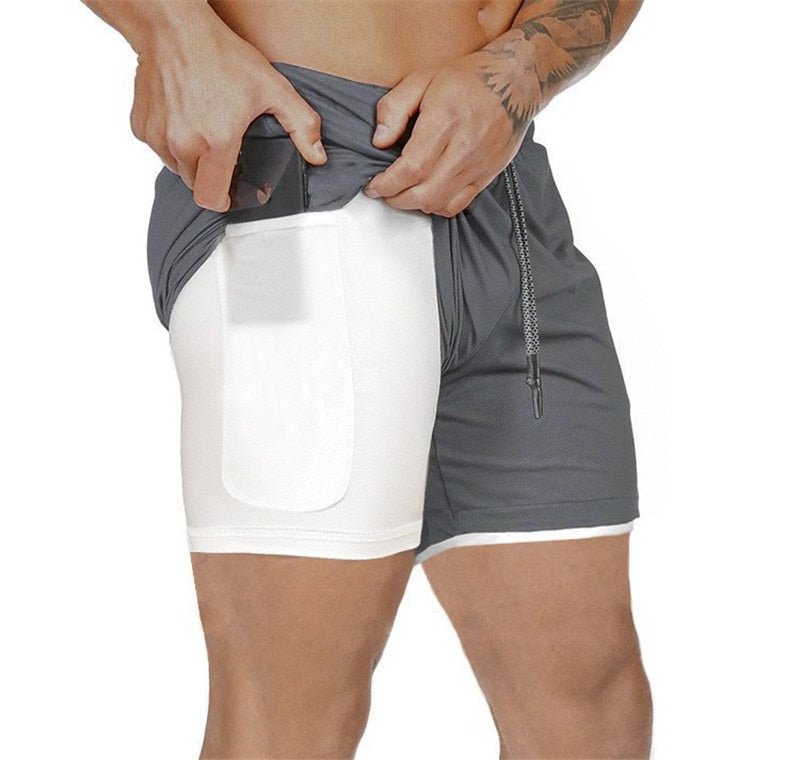 Light Grey Color Running Pocket-shorts 