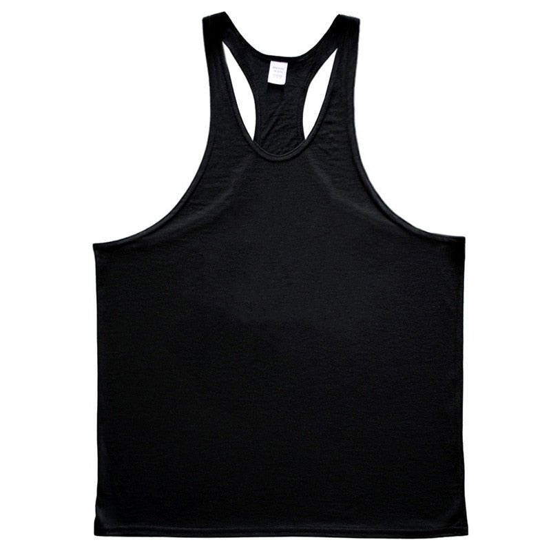 Simple Black Color Stringer Tank top