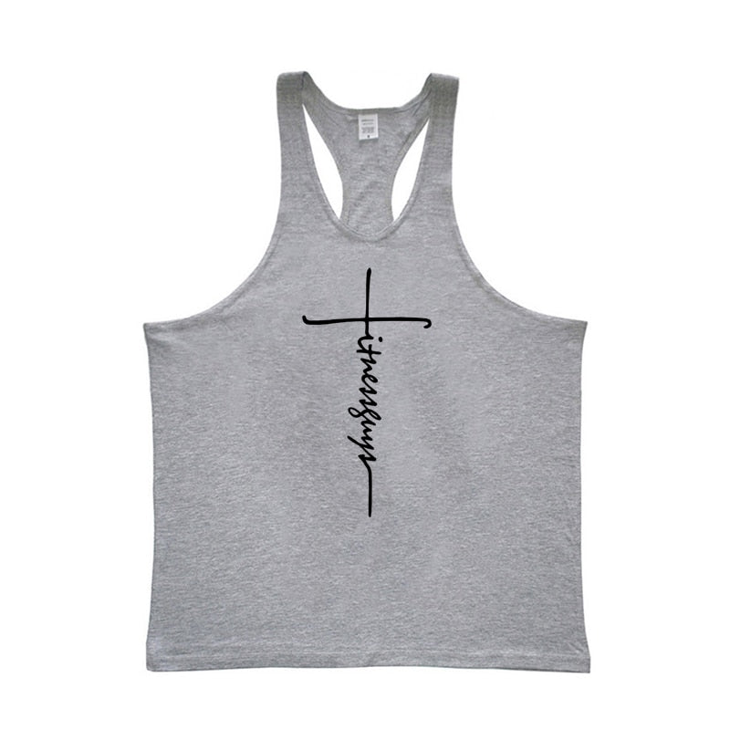 Grey Color Stringer Tank top By MachineFitness