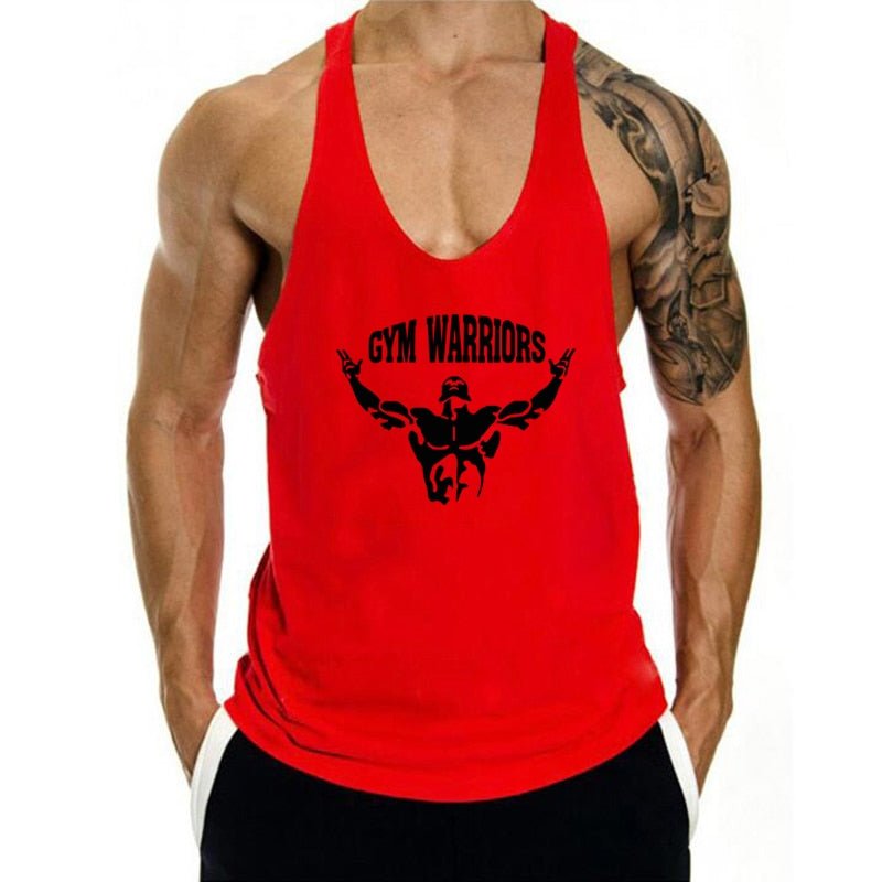 Gym Warriors Text Stringer Tank top