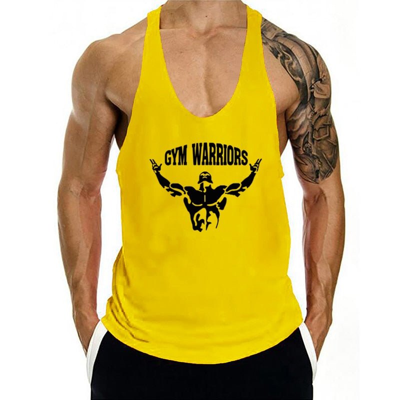 Printed Yellow Color Stringer Tank top