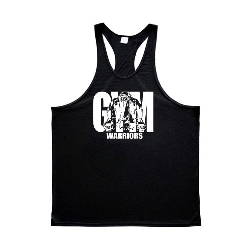 Printed Black Color Stringer Tank top