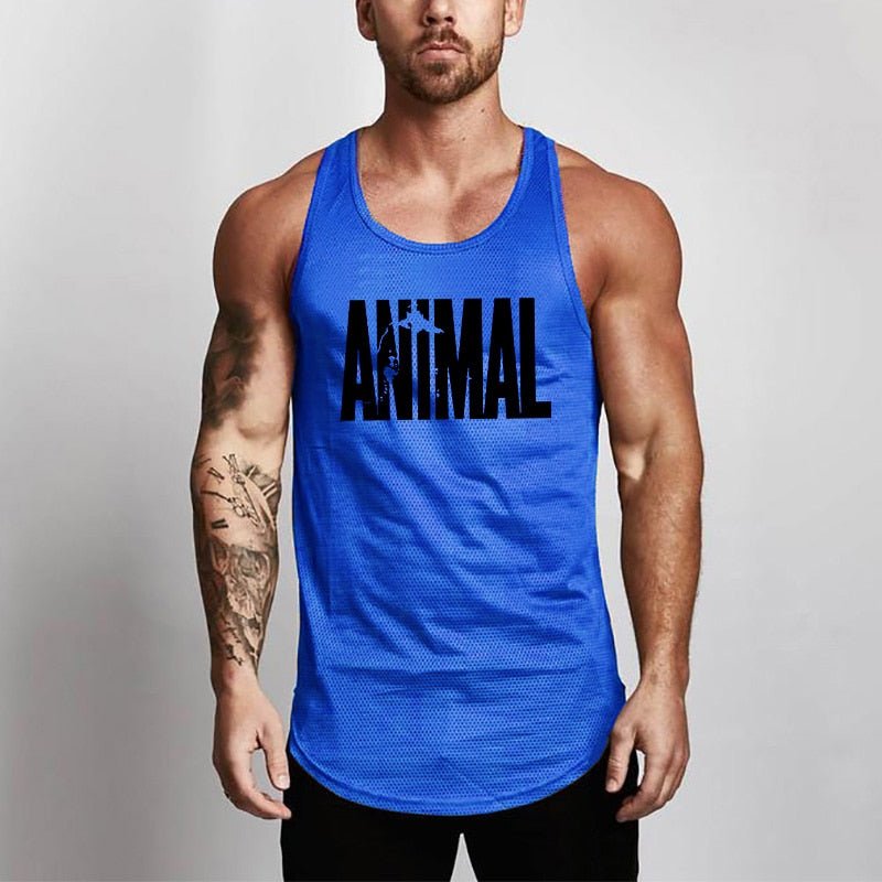Blue Animal Tanktop For Men