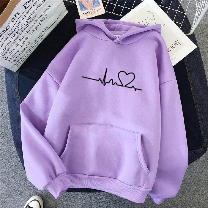Purple Color Pullover Hoodie For Women