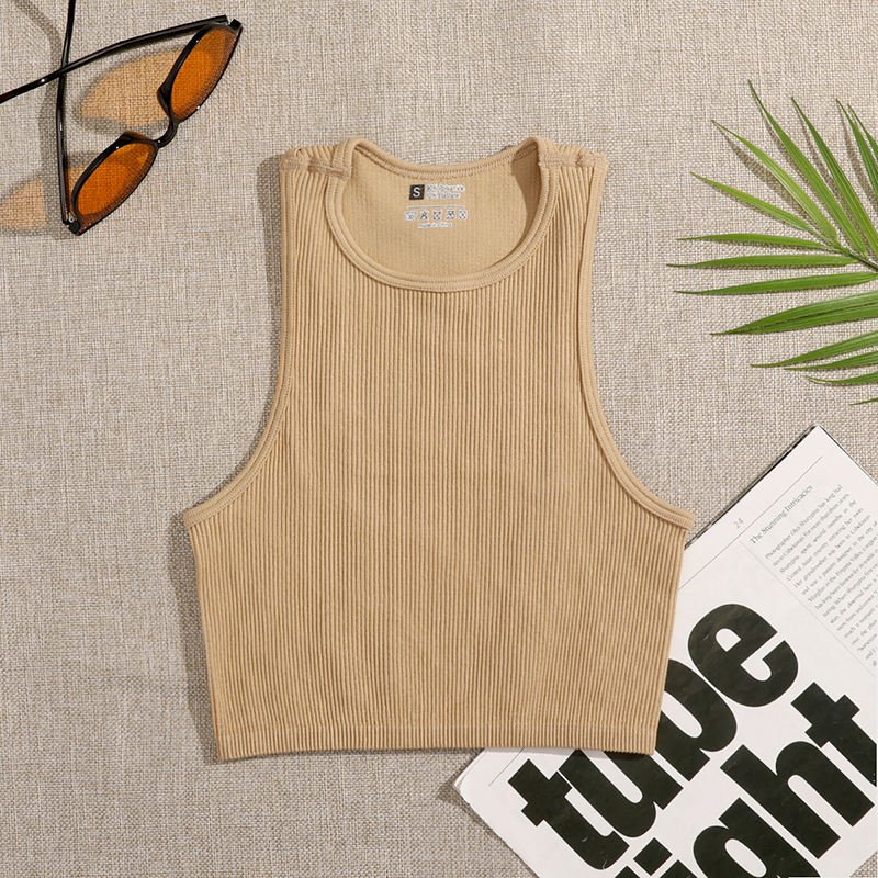 Cream Color Sports Crop Top - Fly Stride